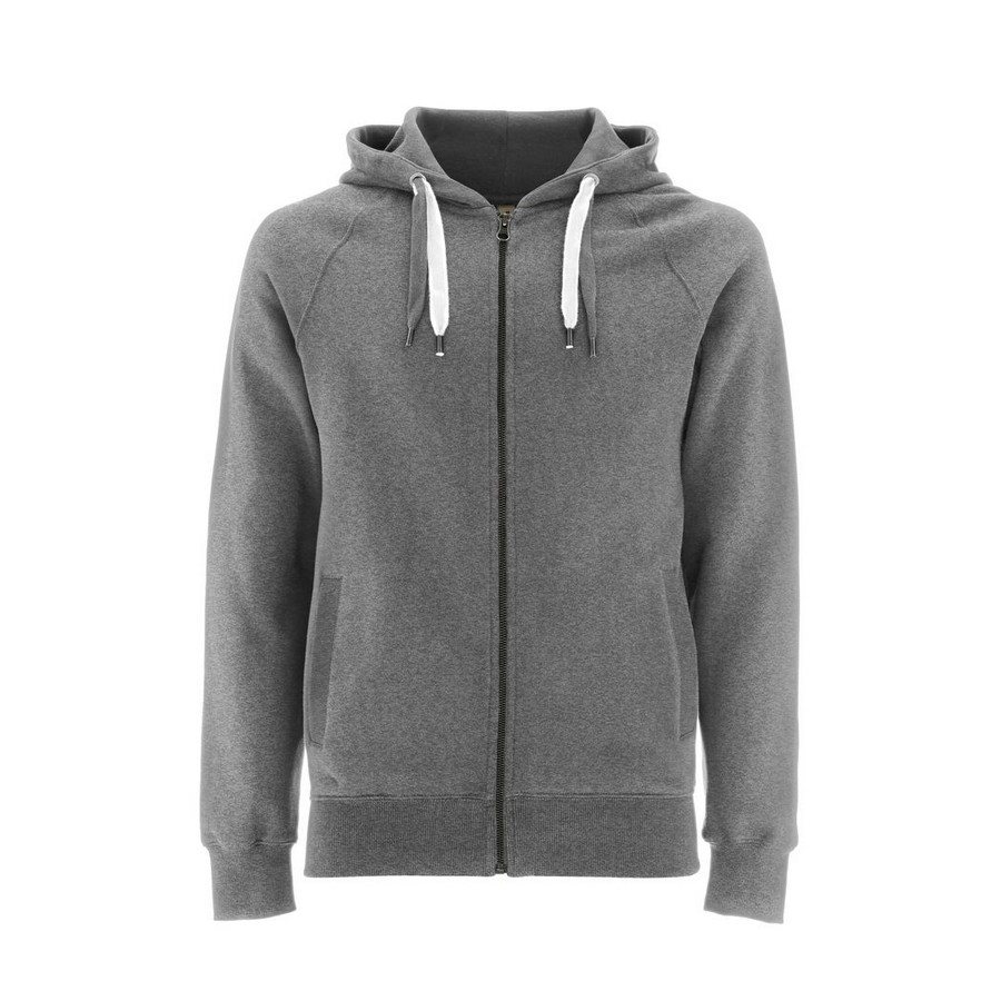 Felpa Unisex Zip-Up Hoody Melange Grey - Taglia XS