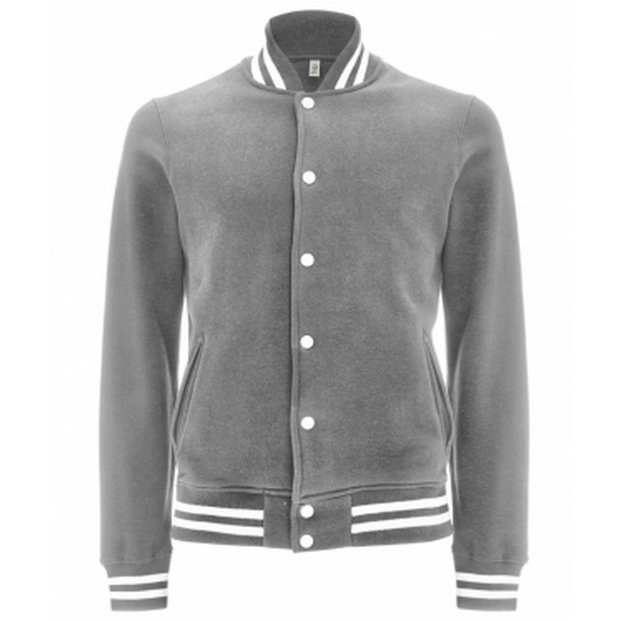 Felpa Varsity Jacket Melange Grey/White Stripes  - Taglia M