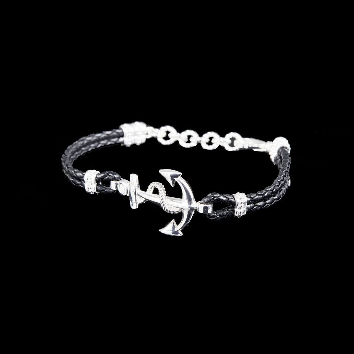 Bracciale corda in pelle Ancora - Blind Lab