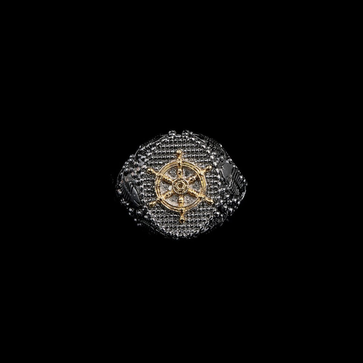 photo Anello Tondo Timone Dorato - 13
