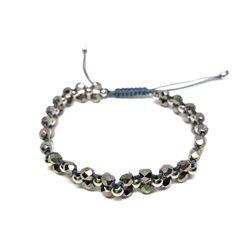 Bracciale perline argentate