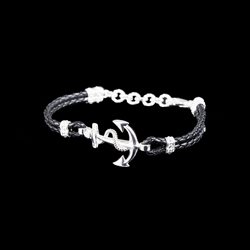 Bracciale corda in pelle Ancora - Blind Lab