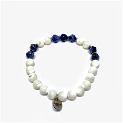 Potolone Bracciale Madre perla/Lapislazzuli 8mm