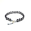 photo Bracciale perline blu - Bottone madre perla 1