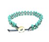 photo Bracciale perline verde acqua - Bottone madre perla 1