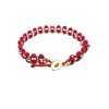 photo Bracciale perline rosse - Bottone madre perla 1