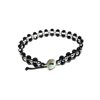 photo Bracciale perline nere - Bottone madre perla 1